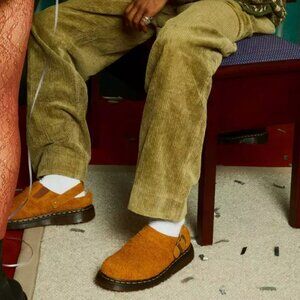 DR. MARTENS ISHAM Faux Shearling Lined Suede Slingback Mules MSRP$210 COMFYWARM